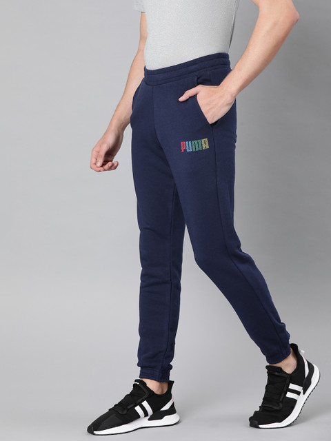 

Puma Men Navy Blue Solid Knitted CL 2 Joggers