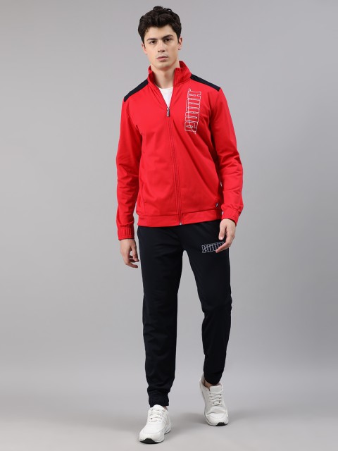 

Puma Men Red & Black Regular Fit Brand Logo Printed Graphic CL Tracksuit