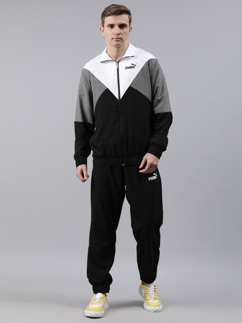 

Puma Men's Black and Grey Colourblocked Tracksuit