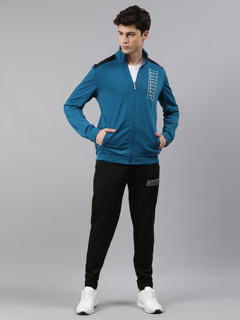 

Puma Men Blue & Black Regular Fit Brand Logo Printed Graphic CL Tracksuit
