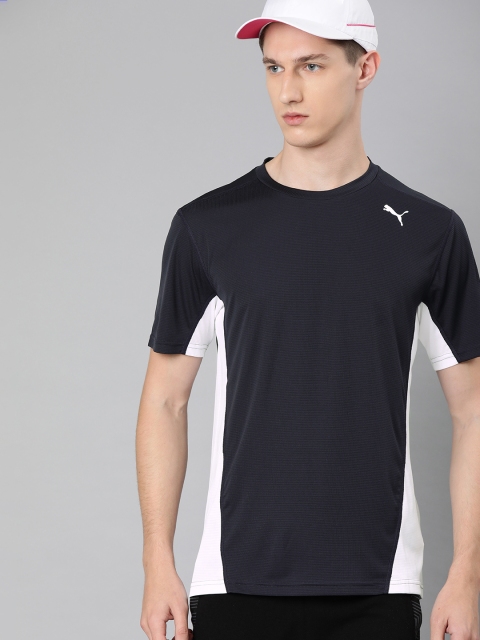 

Puma Men Navy Blue Solid Round Neck Cross the Line T-shirt
