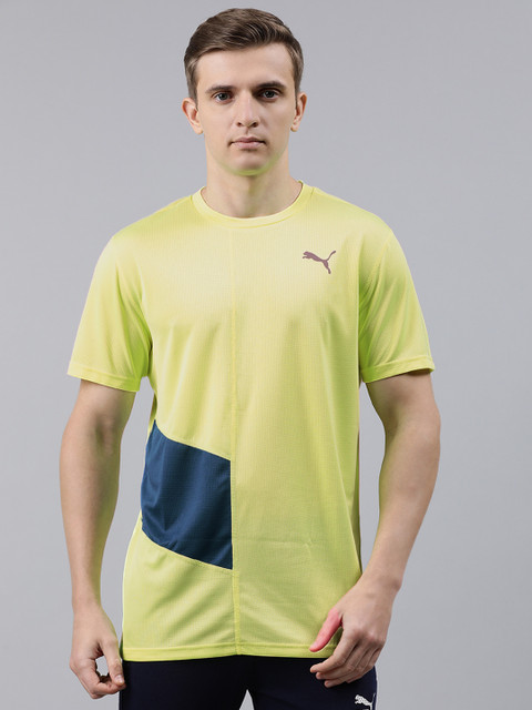 

Puma Men Yellow Ignite Solid Round Neck T-shirt