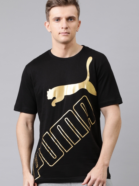 

Puma Men Black Printed Round Neck T-shirt