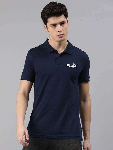 

Puma Men Navy Blue Solid Pique Polo Collar T-shirt With Embroidered Detailing