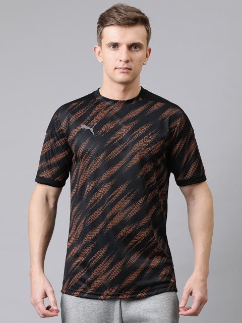 

Puma Men Black & Orange Printed ftblNXT dryCELL Graphic Slim Fit Round Neck T-shirt