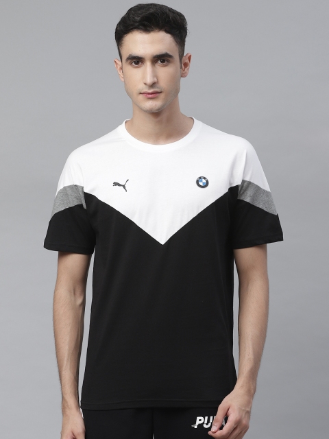 

PUMA Motorsport Men Black and White BMW M Motorsport MCS Colourblocked T-shirt