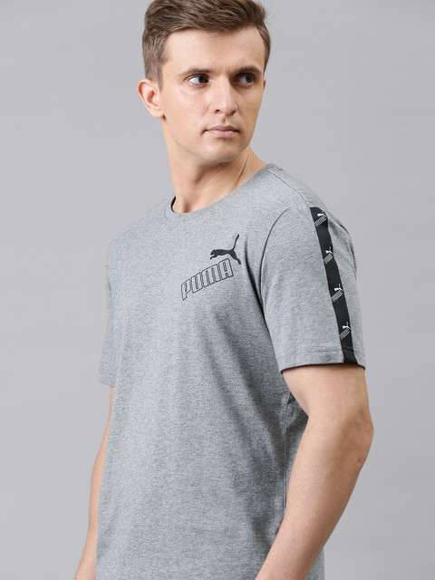 

Puma Men Grey Printed Round Neck T-shirt
