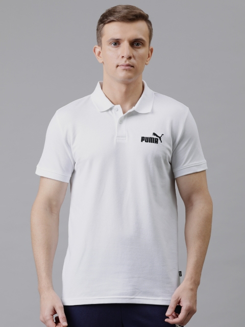 

Puma Men White Solid Polo Collar T-shirt