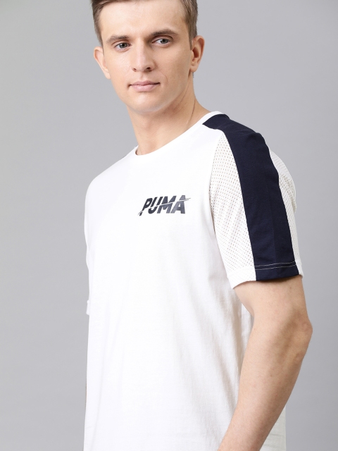 

Puma Men White Solid Dry Cell MODERN SPORTS Round Neck T-shirt