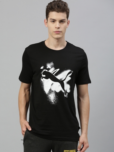 

Puma Men Black Printed Round Neck T-shirt
