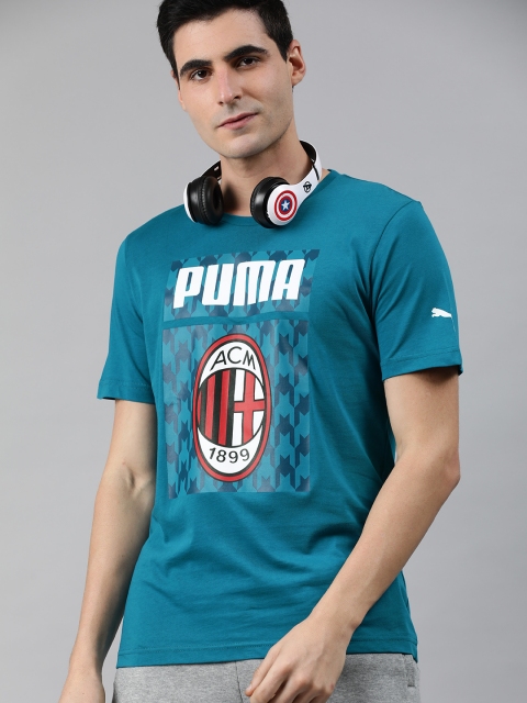 

Puma Men Teal Blue ACM ftblCore Printed Round Neck T-shirt