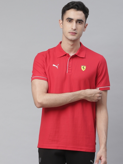 

PUMA Motorsport Men Red Scuderia Ferrari Race Polo Collar Solid T-shirt