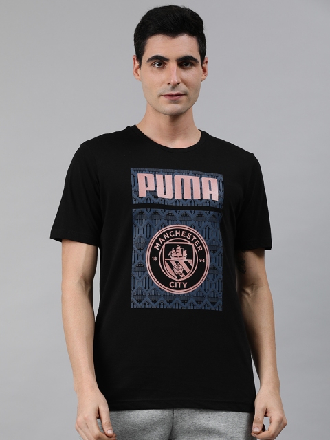 

Puma Men Black Printed Round Neck MCFC ftblCore T-shirt