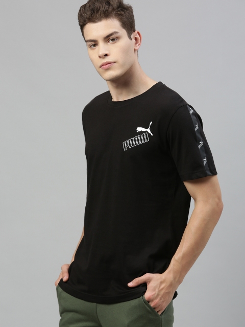 

Puma Men Black Solid Round Neck T-shirt