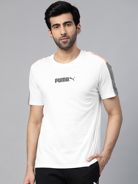 

Puma Men White TFS Solid Crew Neck Pure Cotton T-shirt