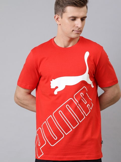 

Puma Men Red BIG LOGO Printed Round Neck T-shirt