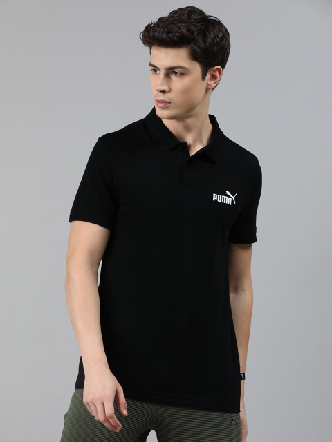 

Puma Men Black Solid Polo Collar ESS PiqueT-shirt