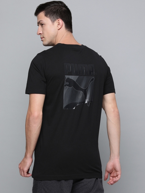 

Puma Men Black Brand Logo Printed T-shirt