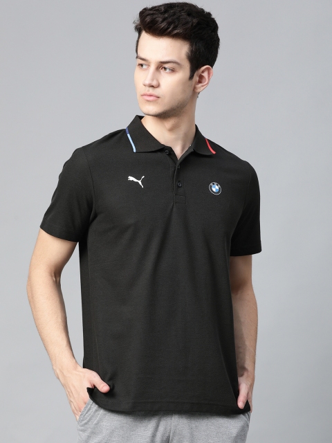 

PUMA Motorsport Men Black Printed Back BMW Polo Motorsports T-shirt