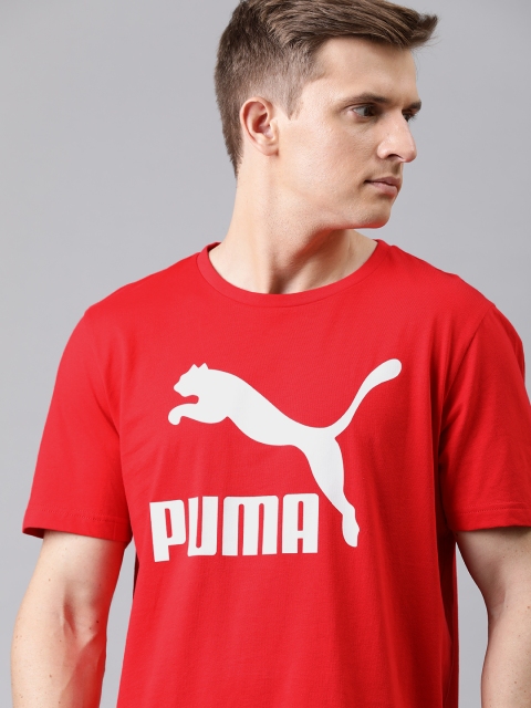 

Puma Men Red Printed Classics Logo Round Neck T-shirt
