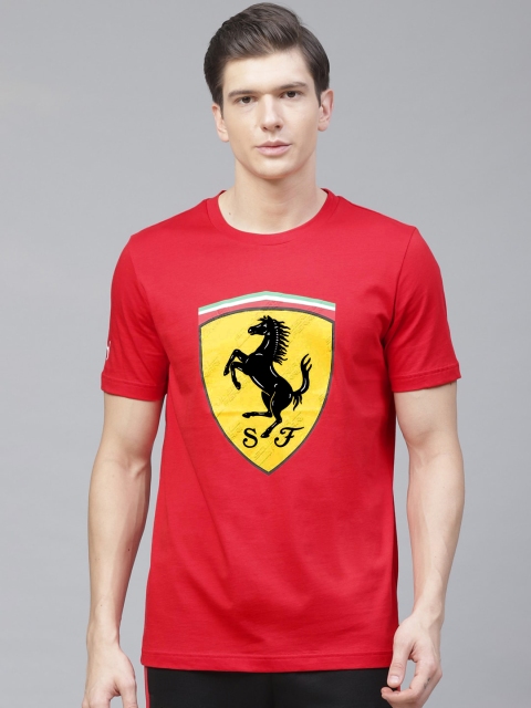 

PUMA Motorsport Men Red & Yellow Scuderia Ferrari Race Big Shield Printed T-Shirt