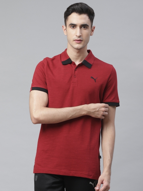 

Puma Men Maroon Solid Slim Fit Polo Collar T-shirt