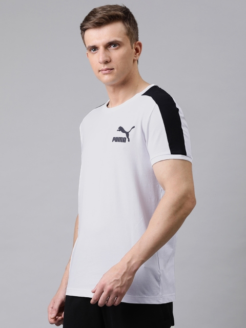 

Puma Men White Solid Iconic T7 Slim Fit Round Neck T-shirt