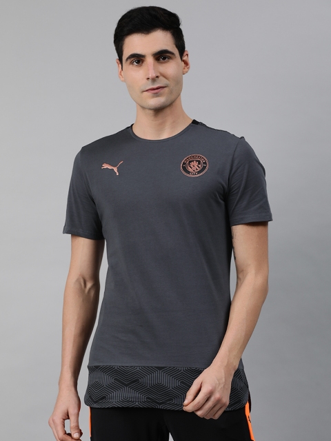 

Puma Men Grey Printed Round Neck MCFC T-shirt