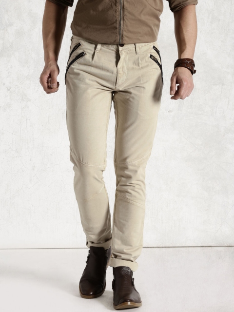 

Roadster Beige Slim Fit Trousers