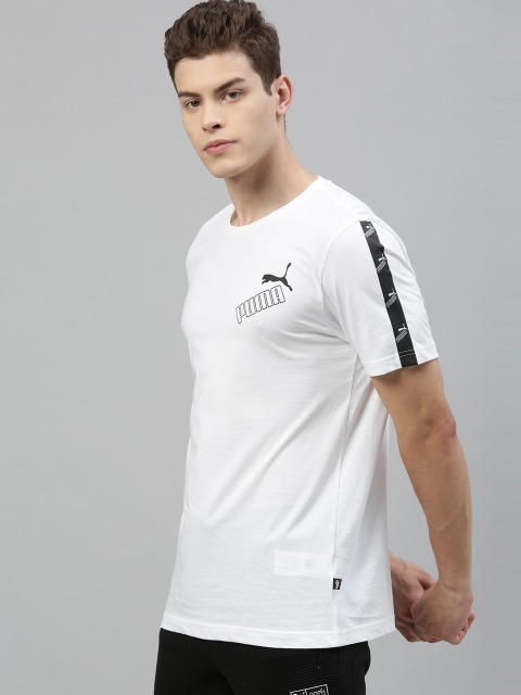 

Puma Men White Printed Round Neck T-shirt