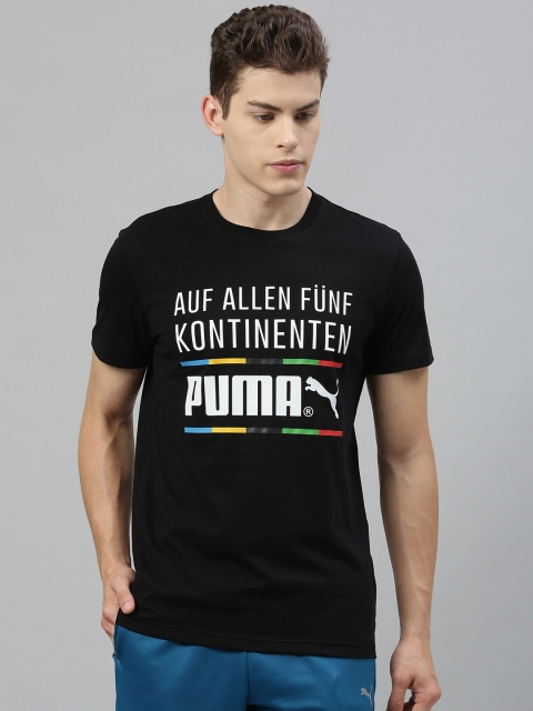 

Puma Men Black Printed Round Neck T-shirt