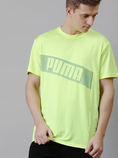 

Puma Men Yellow Printed Round Neck Graphic Training Boxy T-shirt