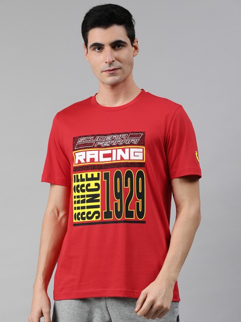 

PUMA Motorsport Men Red Printed Round Neck Ferrari Race Q4 Pure Cotton T-shirt