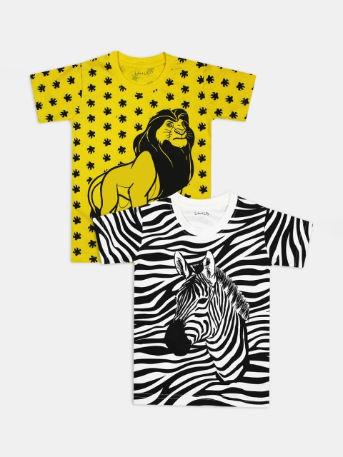 

Luke & Lilly Boys Pack Of 2 Printed Round Neck T-shirts, Yellow
