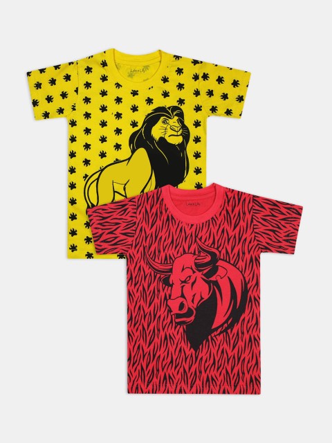 

Luke & Lilly Boys Pack Of 2 Yellow & Red Printed Round Neck T-shirt