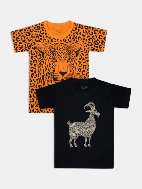 

Luke & Lilly Boys Pack Of 2 Printed Round Neck T-shirts, Orange