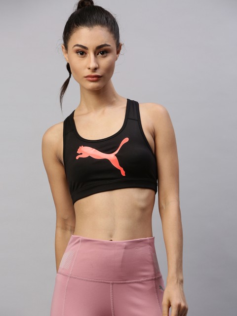 

Puma Black Printed 4Keeps Non-Wired Non Padded Sports Bra