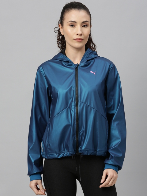 

Puma Women Turquoise Blue Warm Up Shimmer Sporty Jacket