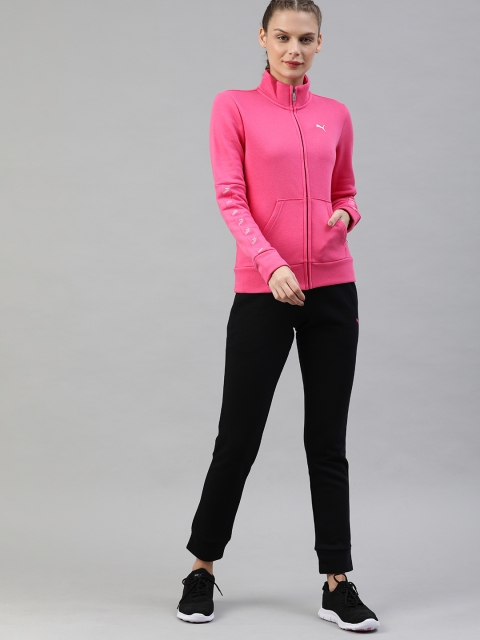

Puma Women Pink & Black Slim Fit Solid Amplified Tracksuit