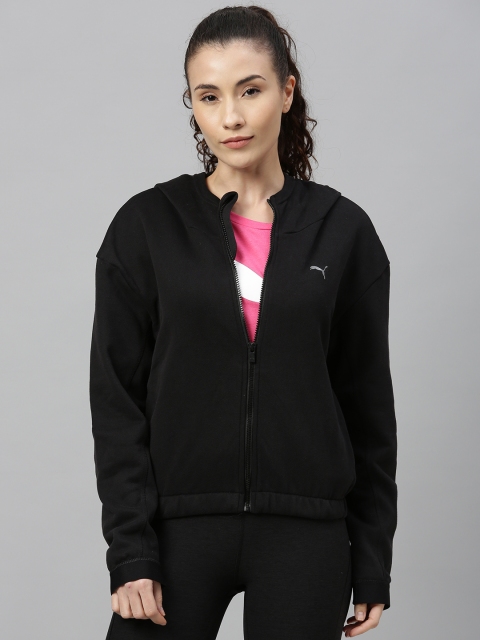 

Puma Women Black Solid Train Hooded Sweatshirt