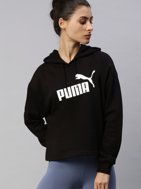 

Puma Women Black Relaxed Fit Printed ELEVATED ESS Hooded Sweatshirt