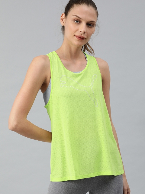 

Puma Women Lime Green Solid DryCELL RTG Layer Tank Top