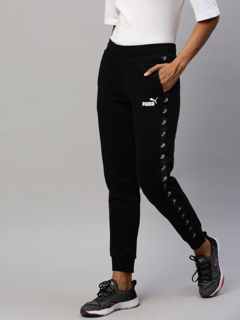 

Puma Women Black Solid Straight Fit Amplified Joggers with Side Taping Detail