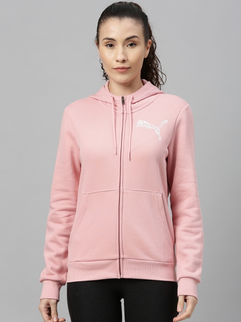 

Puma Women Pink Solid Open Front Jacket