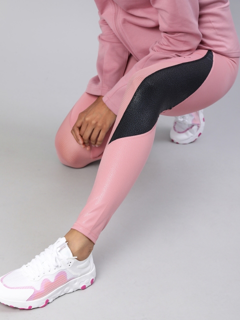 

Puma Women Pink & Black Colourblocked dryCELL Training Pearl Full Training Tights