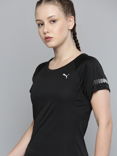 

Puma Women Black Solid dryCELL Slim Fit Raglan Sleeves Running T-shirt