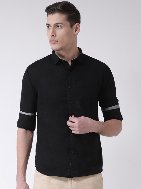 

COBB Men Black Slim Fit Solid Casual Shirt