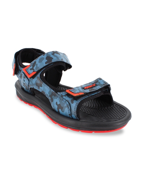 

Sparx Men Blue & Black Camouflage Comfort Sandals