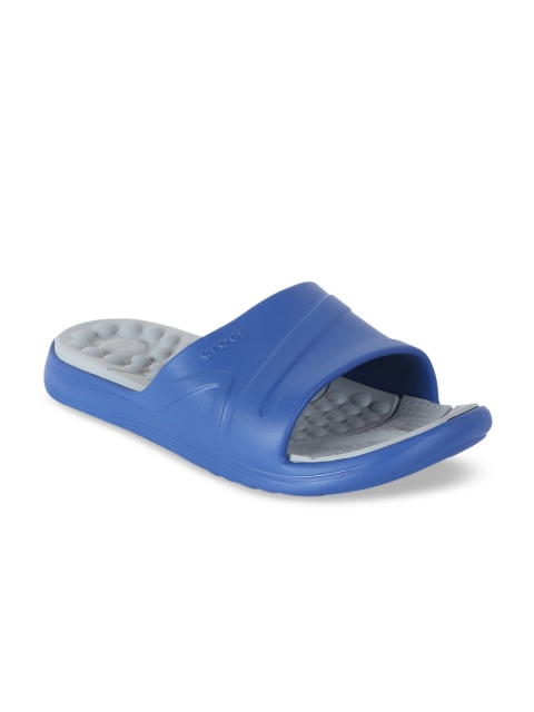 

Crocs Adult Blue Solid Sliders