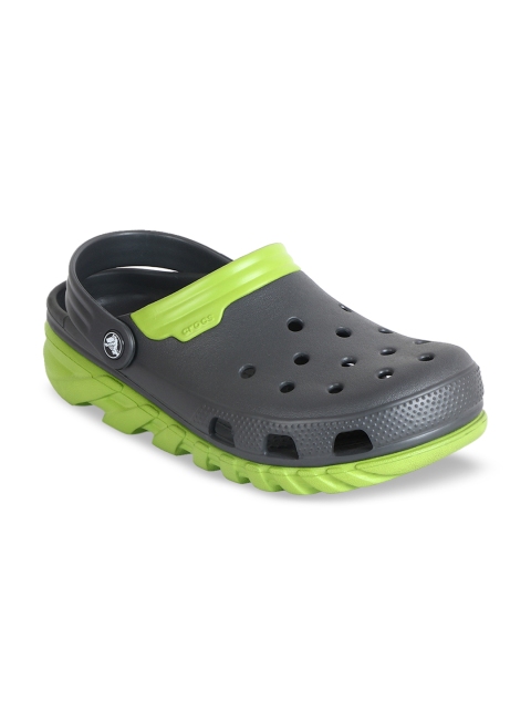 

Crocs Unisex Grey & Green Solid Clogs